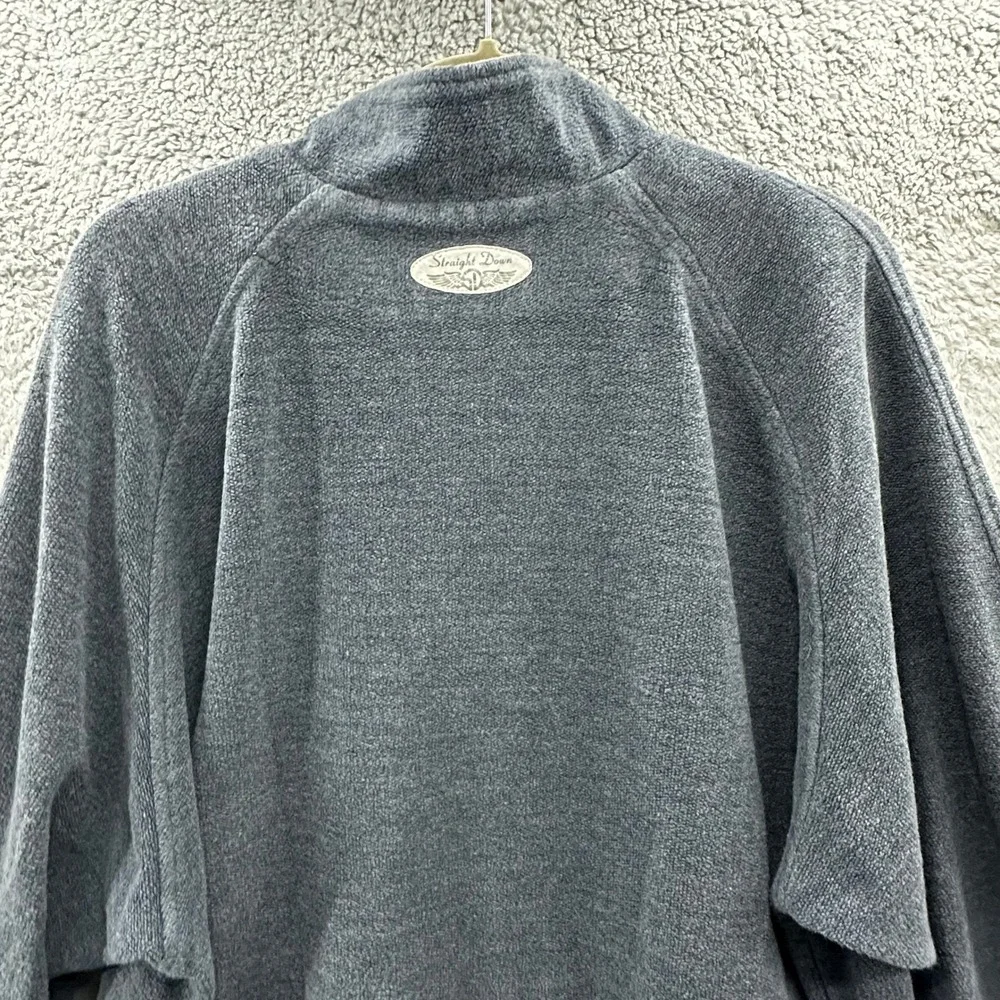 Straight Down Mens XL Quarter Zip Fleece Pullover Useless Bay Golf Gray Outdoor